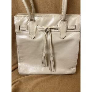 Michael Rome For M. Fine Genuine Leather Cream Ivory Shoulder BagHandbag Purse